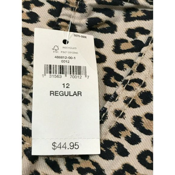 NWT GAP Girls High Stretch Jegging Ankle Sz 12 Brown Beige Animal Print #31563 - Picture 5 of 6